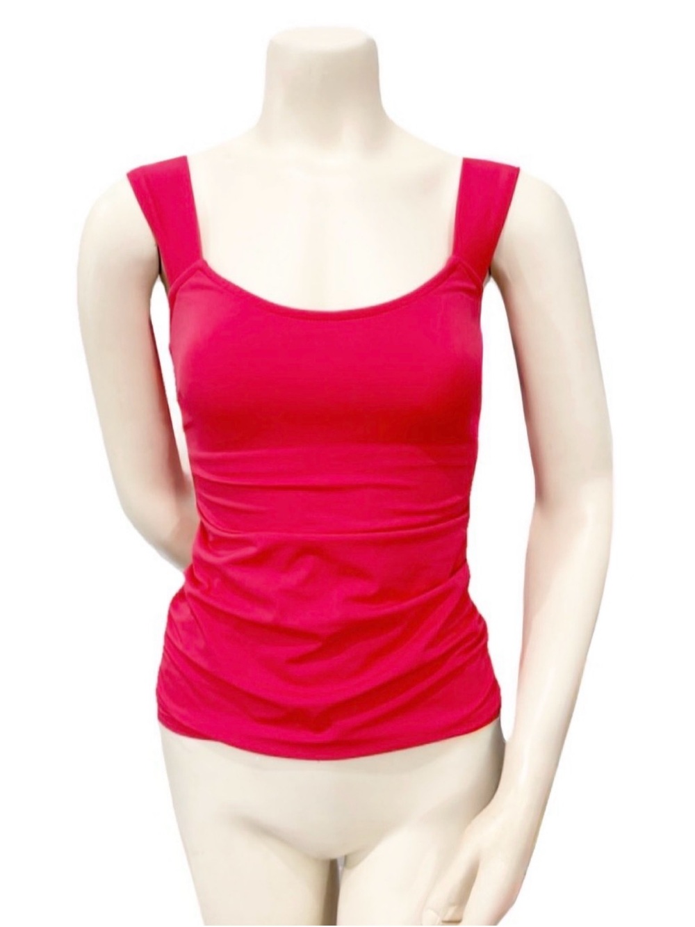 VENUS Pink Tankini Top Size 6 Ruched Sides Shelf Bra Swim